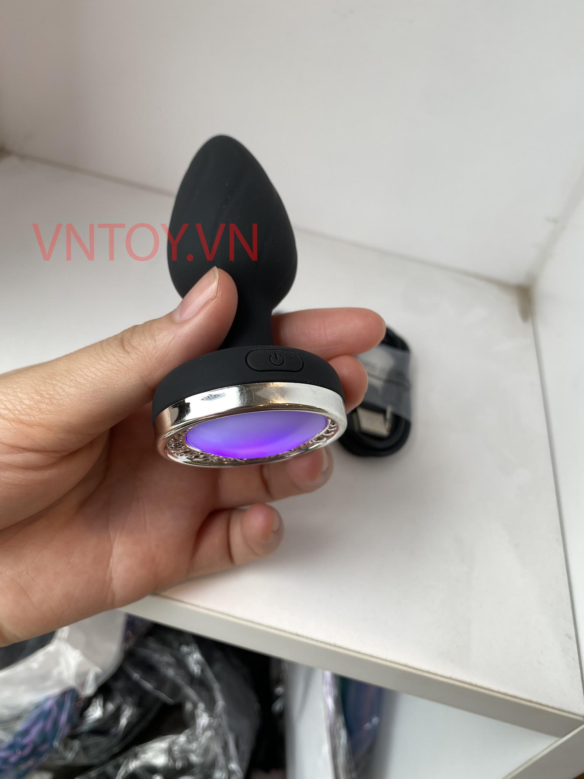 Plug hậu môn đèn LED Silicon điều khiển từ xa