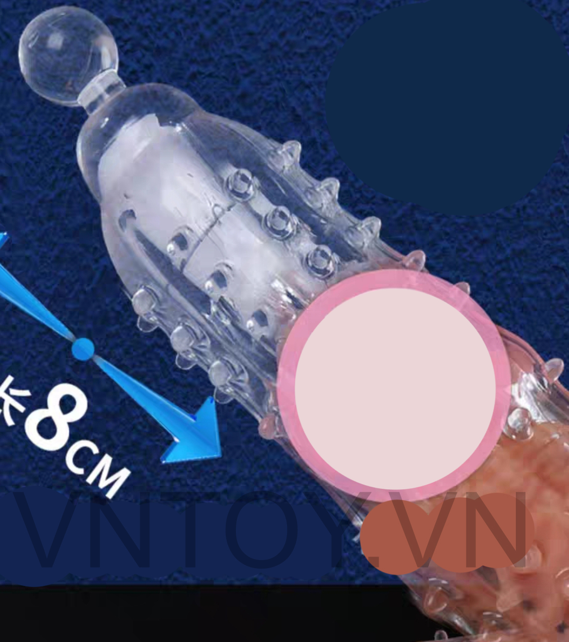 Bao cao su đôn dên Crystal Sex Toy rung phần đầu khấc