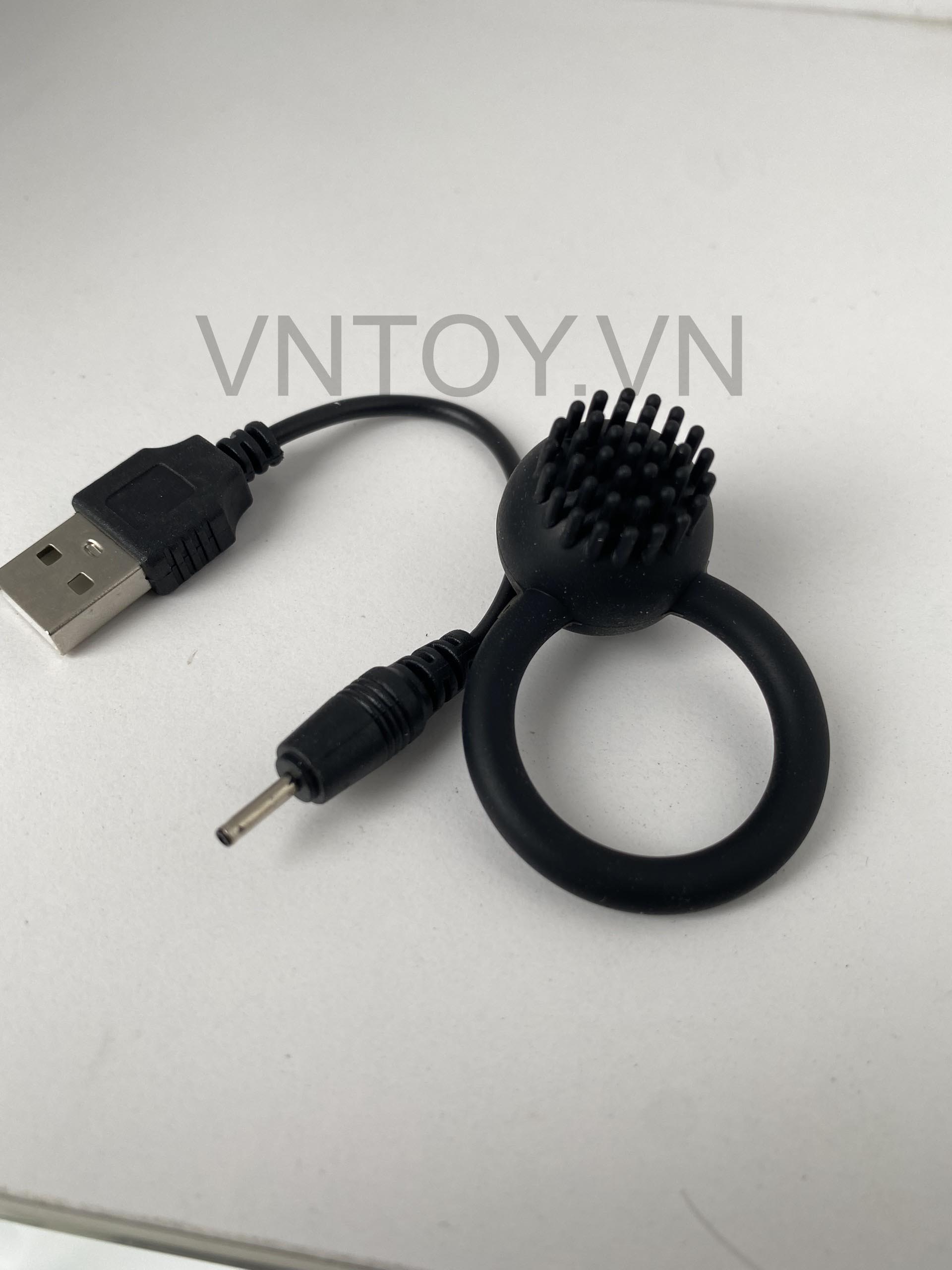 Vòng đeo dương vật có gai rung 10 chế độ sạc pin