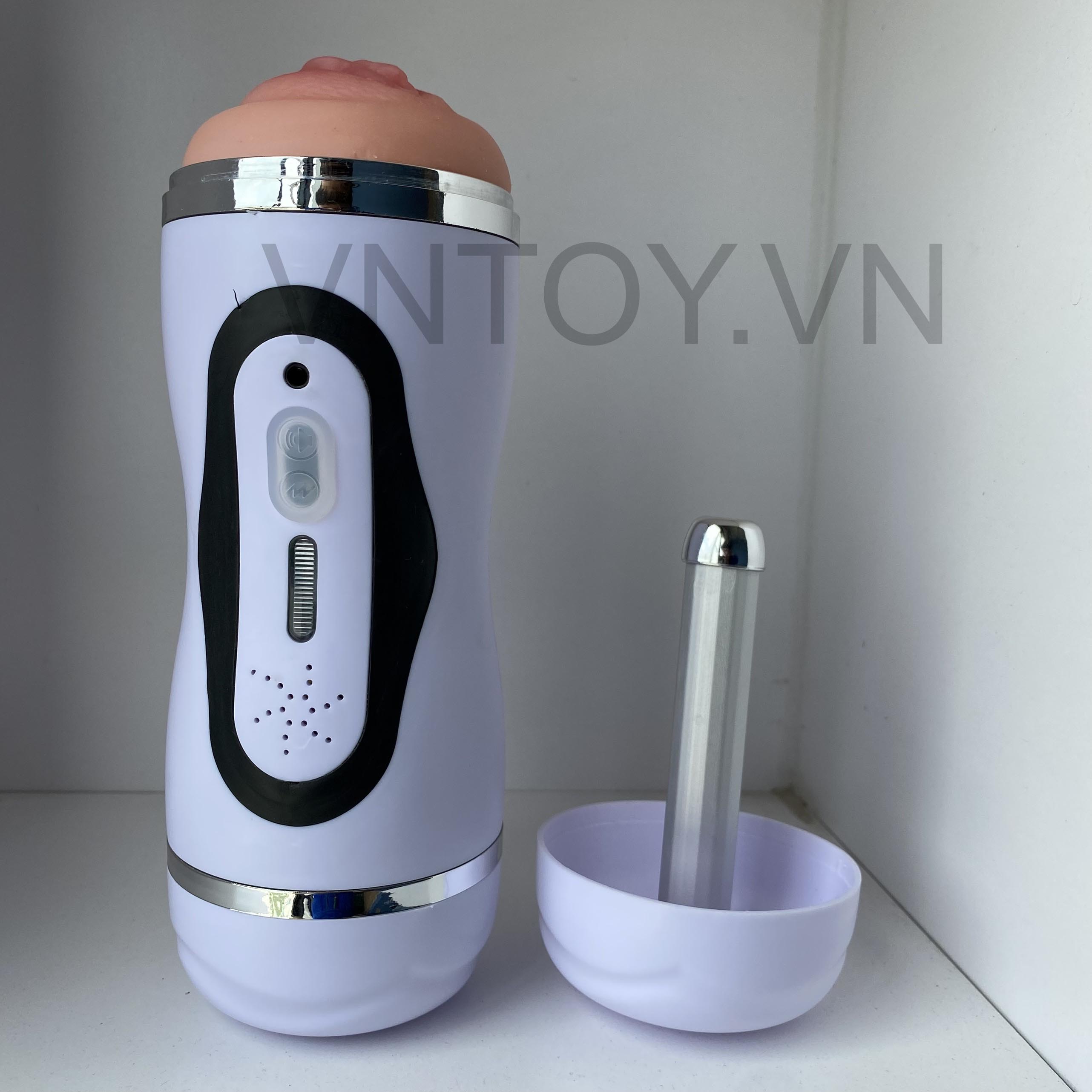 Cốc thủ dâm 2 đầu tự động rung rên la sưởi ấm hình âm đạo và môi