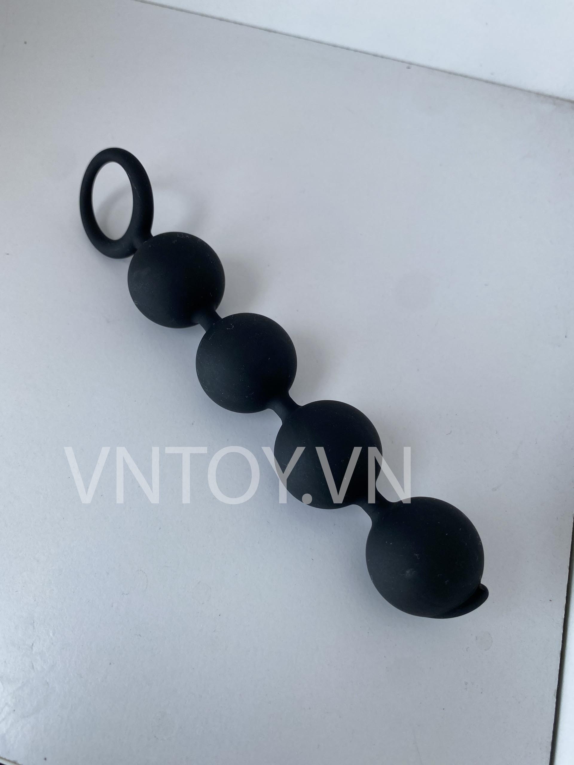Chuỗi hạt nhét hậu môn 4 viên bi Silicon tròn đặc