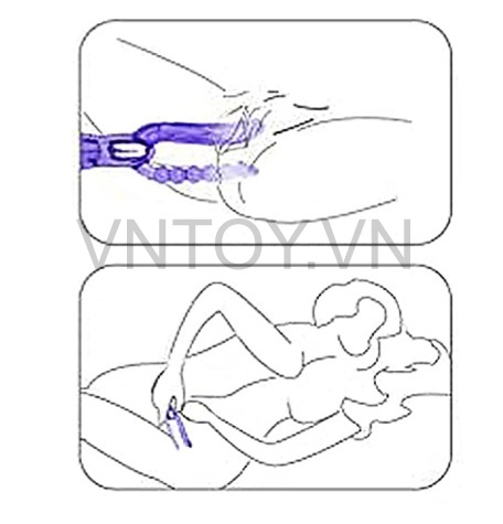 Máy rung kích thích hậu môn hai đầu dương vật và que bi Silicon