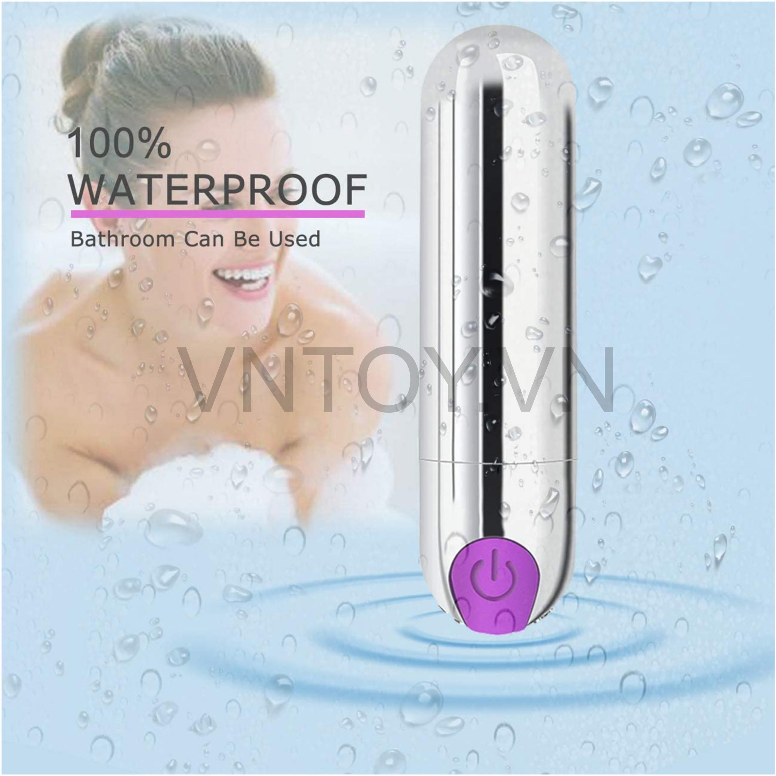 Trứng rung Inox hình viên đạn 10 chế độ sạc pin