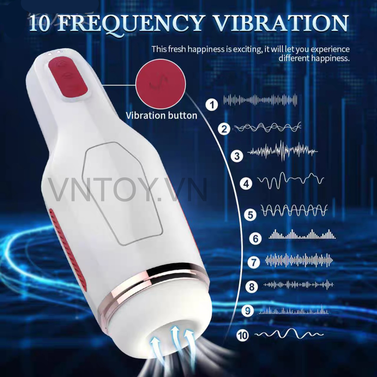 Máy thủ dâm bú mút tự động 10 chế độ rung cao cấp