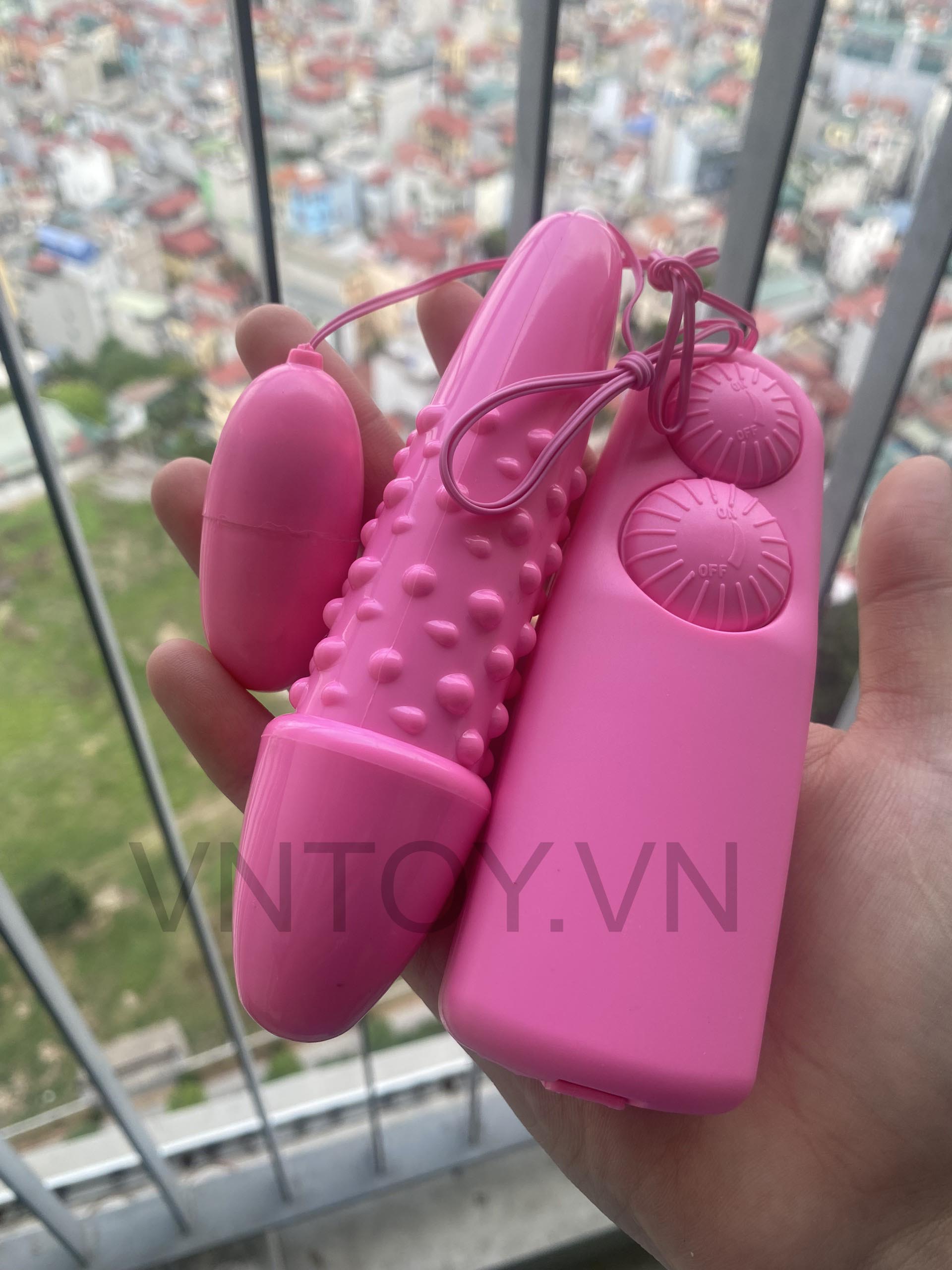 Trứng rung 2 đầu có gai hình dương vật rung siêu mạnh