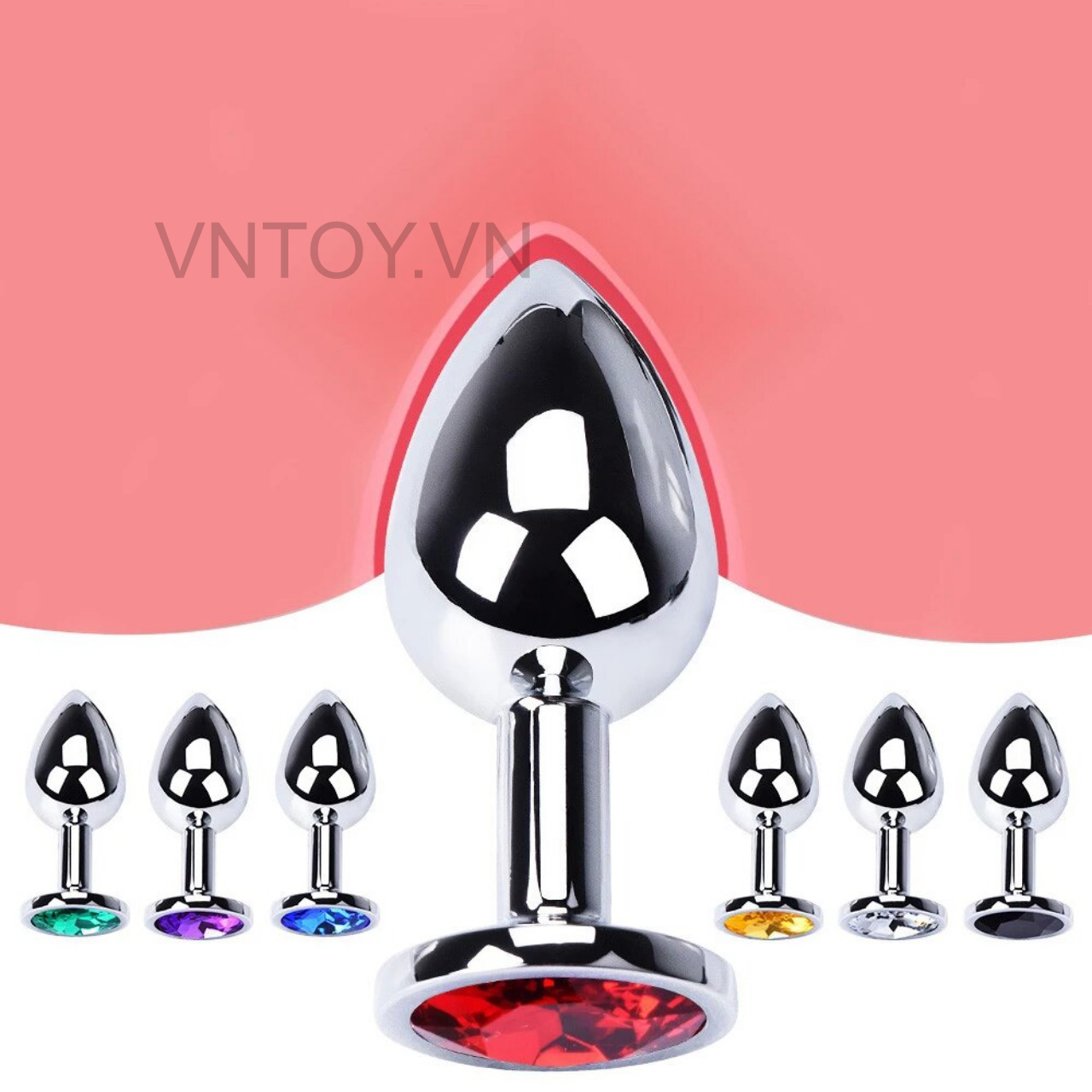 Phích cắm hậu môn Inox đính đá sang chảnh