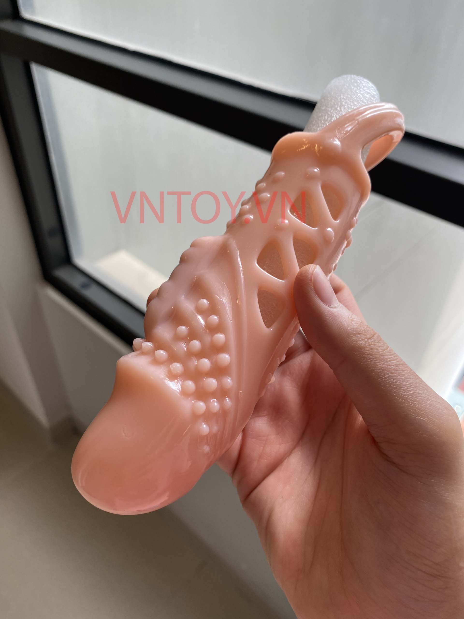 Bao cao su đôn dên Pretty Love Penis Sleeve nhiều gai có rung