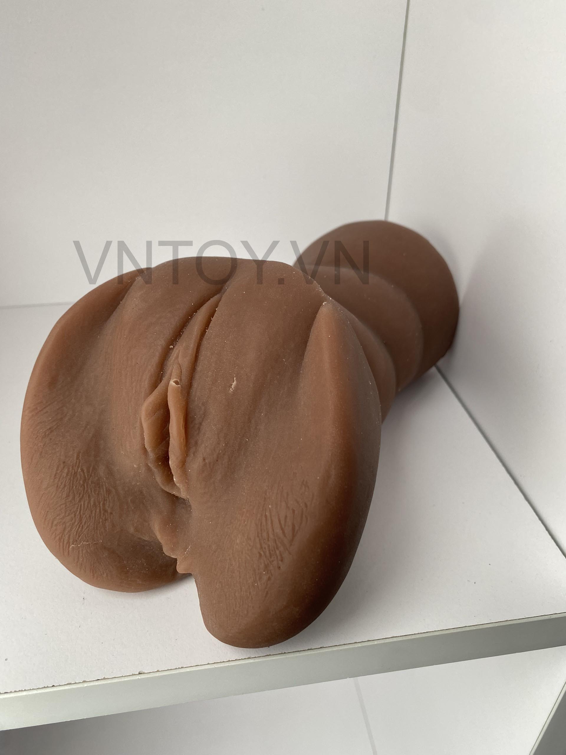 Âm đạo giả da đen phong cách hoang dại có hậu môn