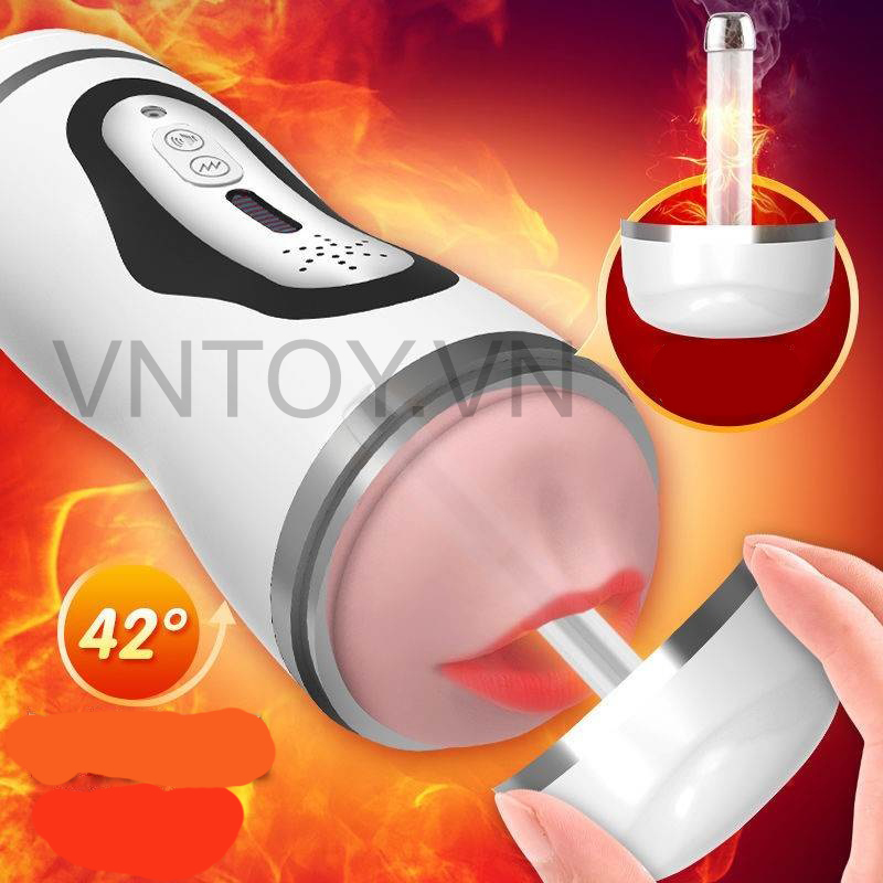 Cốc thủ dâm 2 đầu tự động rung rên la sưởi ấm hình âm đạo và môi