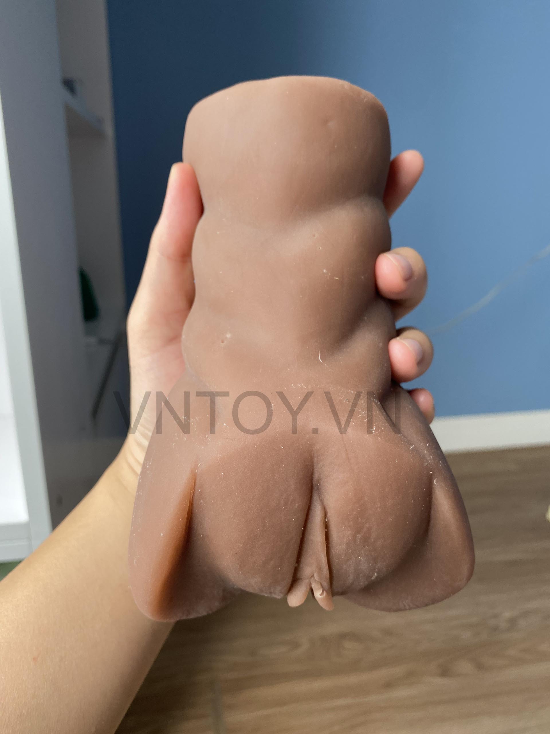 Âm đạo giả da đen phong cách hoang dại có hậu môn