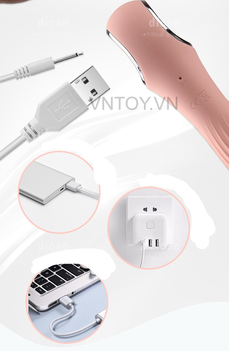 Bút rung cao cấp tích điện 12 chế độ sạc pin