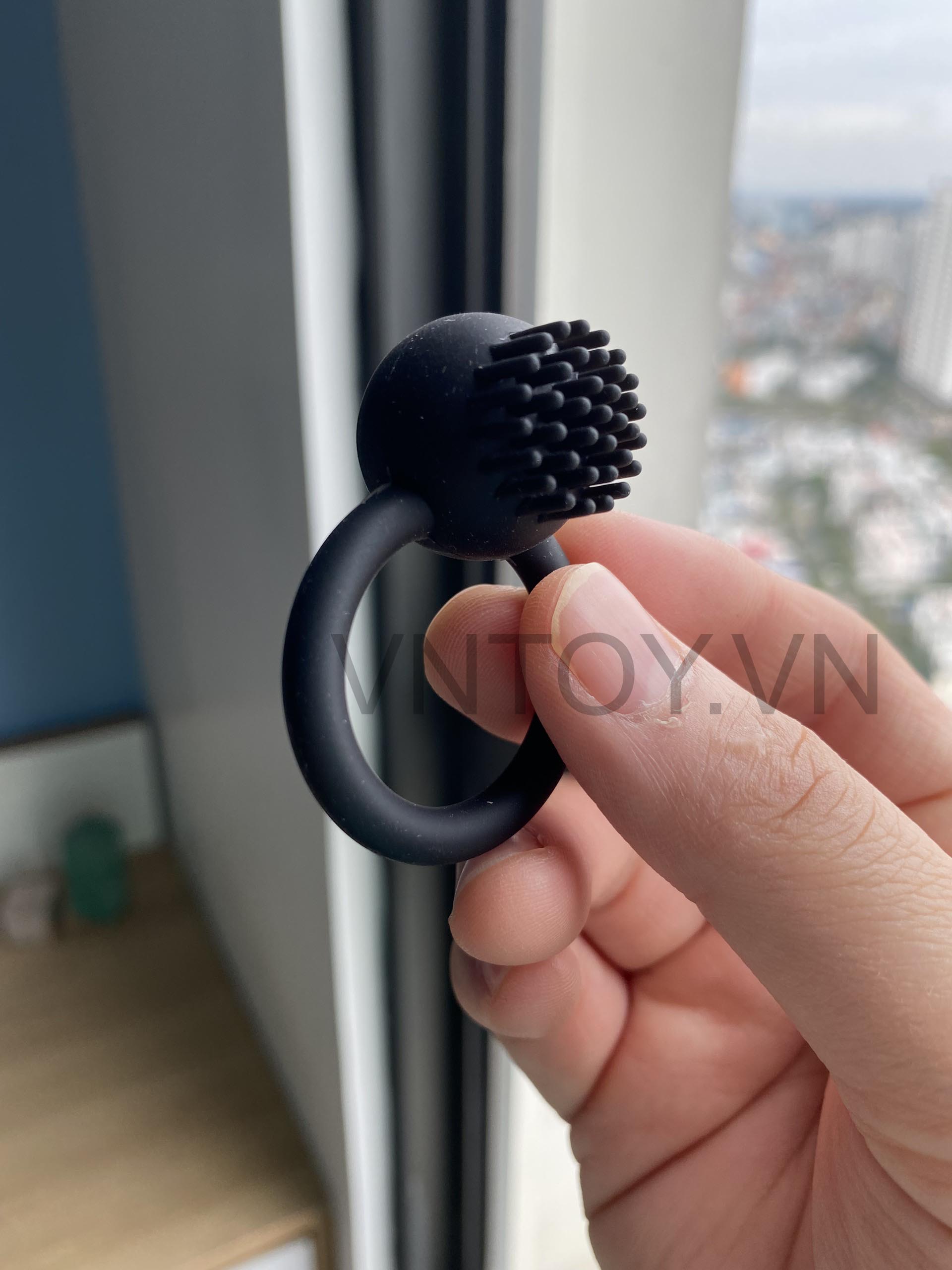 Vòng đeo dương vật có gai rung 10 chế độ sạc pin