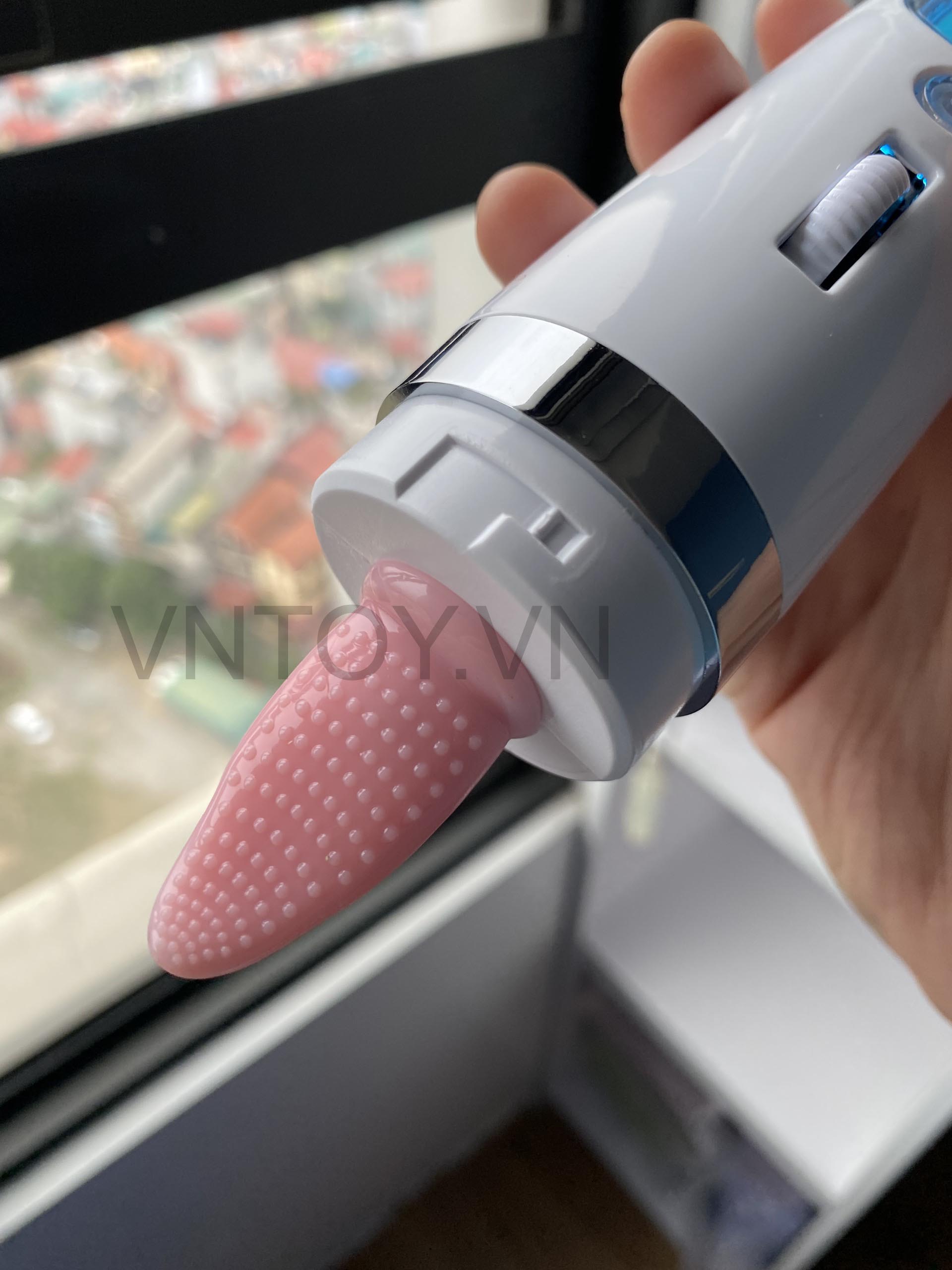 Chày rung kèm lưỡi liếm trang bị màn hình LED cao cấp