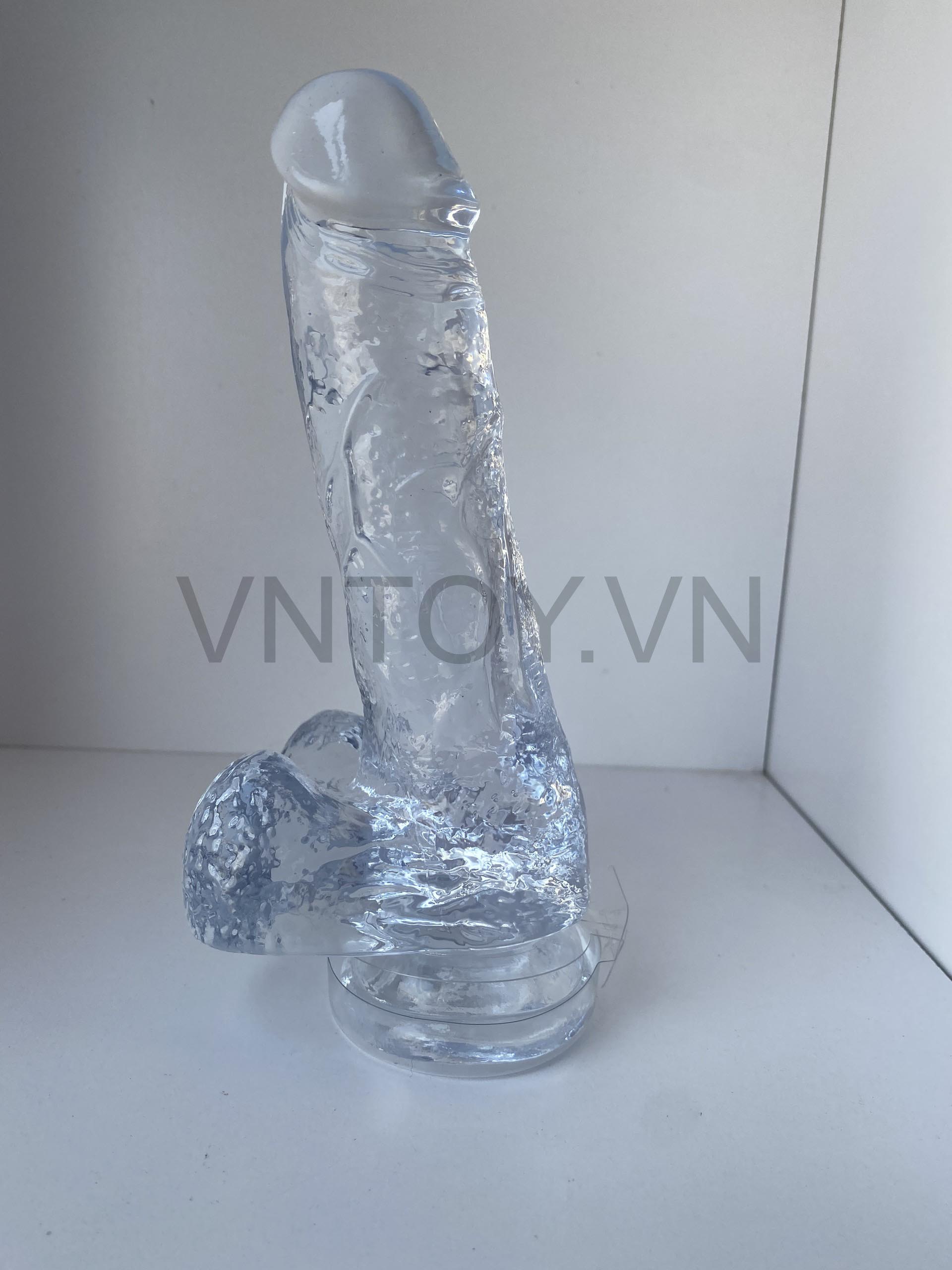 Dương vật giả trong suốt gắn tường uốn nắn