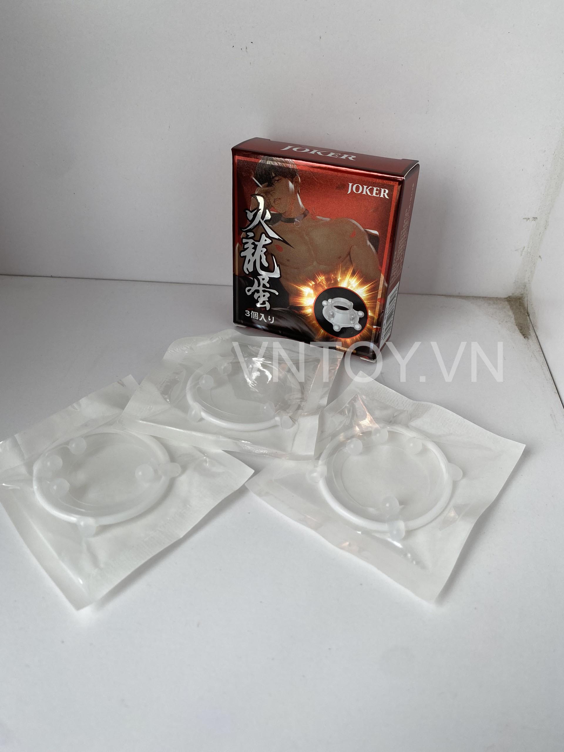 Vòng đeo dương vật gắn bi gai Joker - Hộp 3 cái