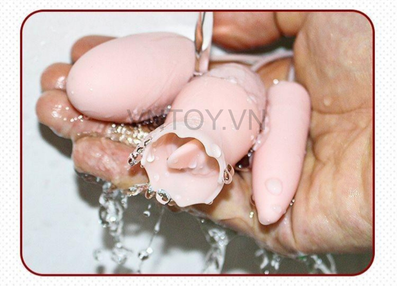 Trứng rung tình yêu 3 đầu có lưỡi liếm cắm USB