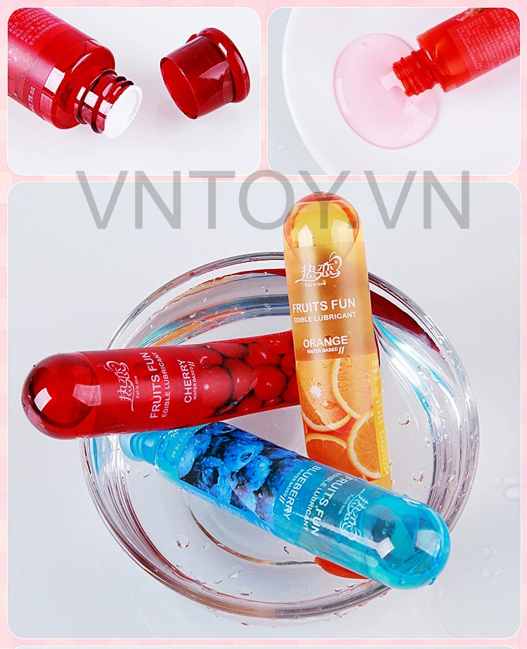 Gel bôi trơn hương trái cây Cam Cherry Dâu Đào Việt Quất nuốt được