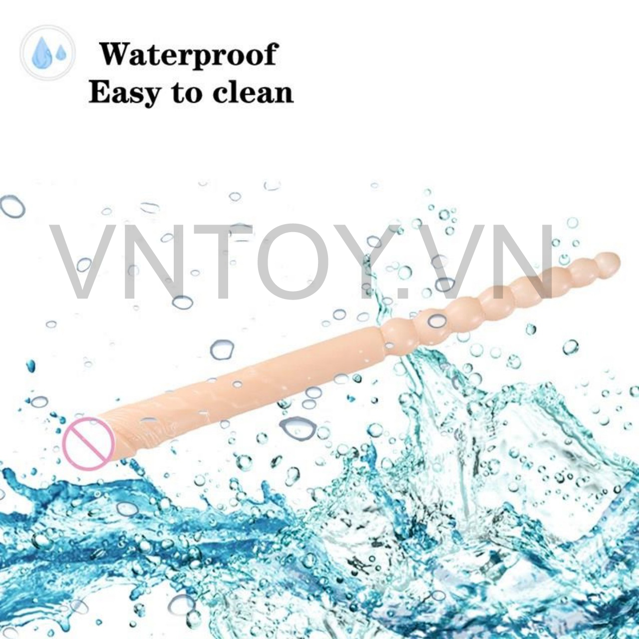 Dương vật giả Silicon 2 đầu có vòng bi dài