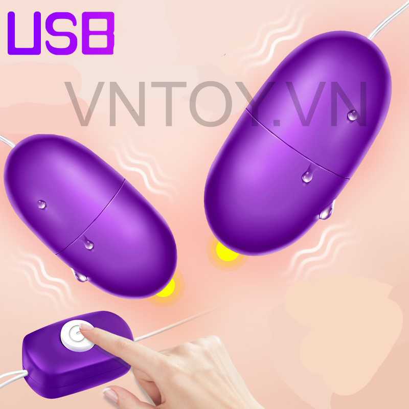 Trứng rung 2 đầu cắm điện trực tiếp cổng USB siêu kích thích