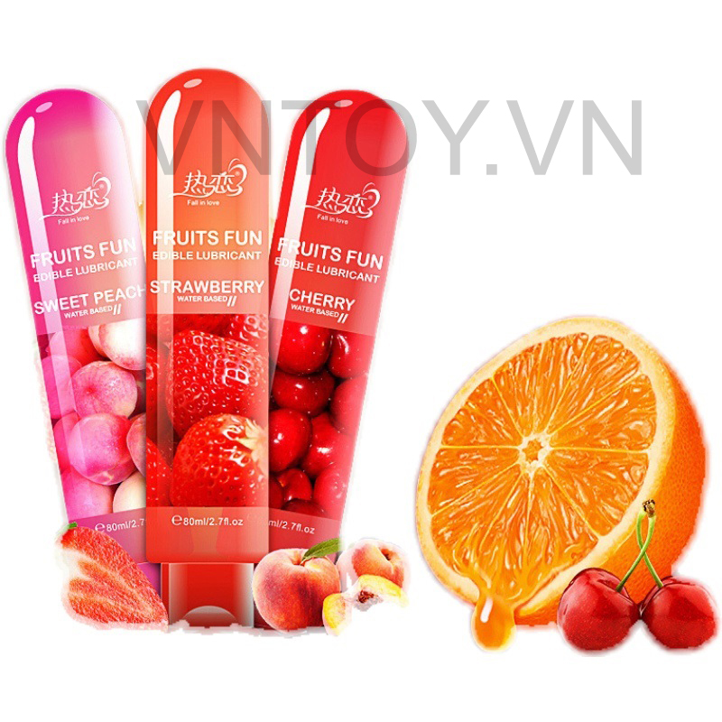 Gel bôi trơn hương trái cây Cam Cherry Dâu Đào Việt Quất nuốt được