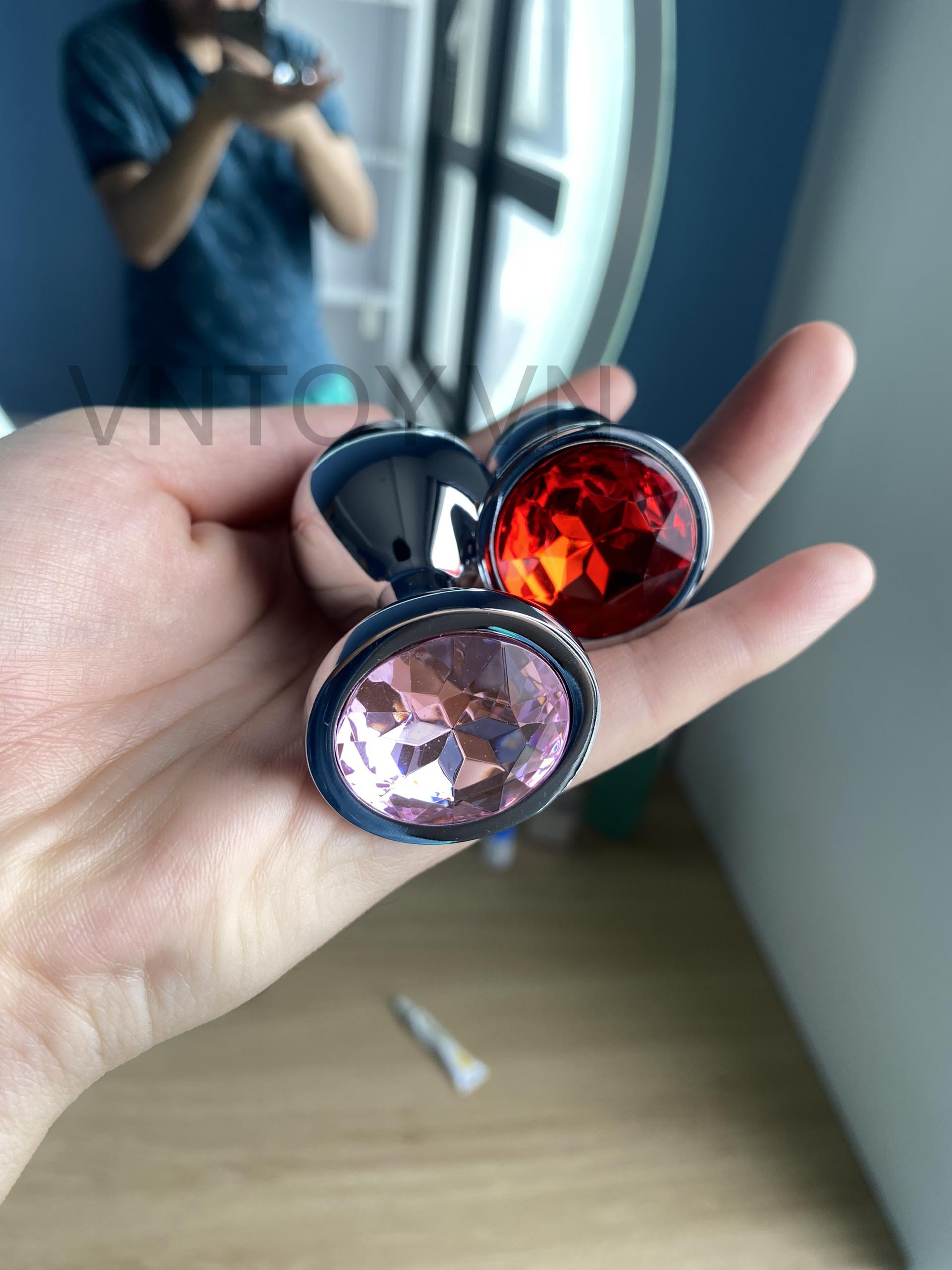 Phích cắm hậu môn Inox đính đá sang chảnh