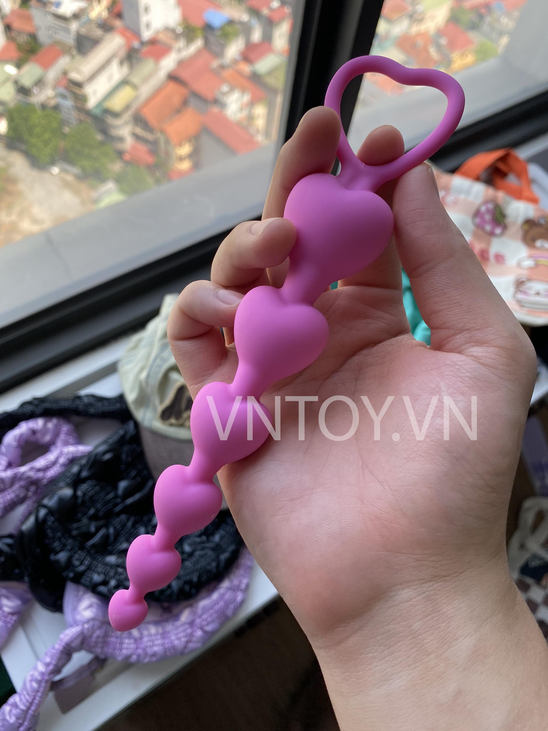 Chuỗi hạt nhét hậu môn hình trái tim