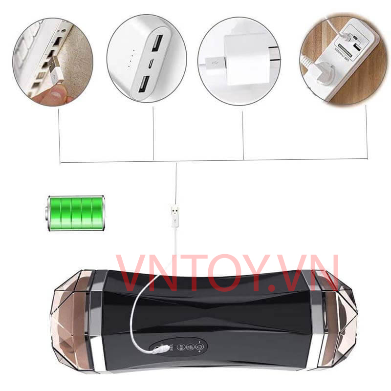 Âm đạo giả 2 đầu Jiuai rung rên tặng kèm tai nghe