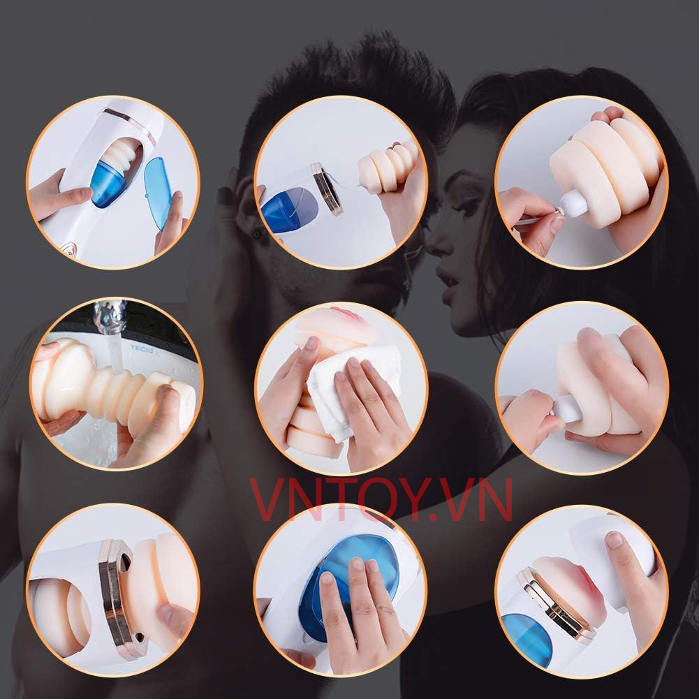 Âm đạo giả gắn tường Wanle rung thụt tự động kêu rên