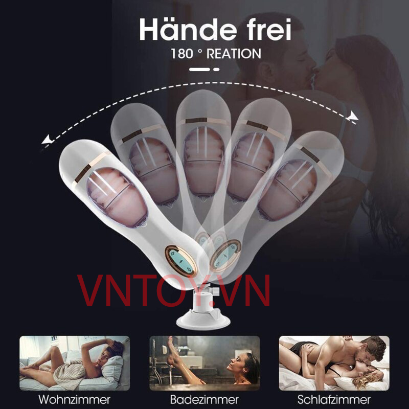 Âm đạo giả gắn tường Wanle rung thụt tự động kêu rên