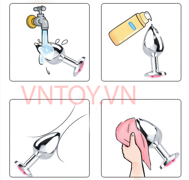 Anal Plug hình trái tim chất liệu Inox