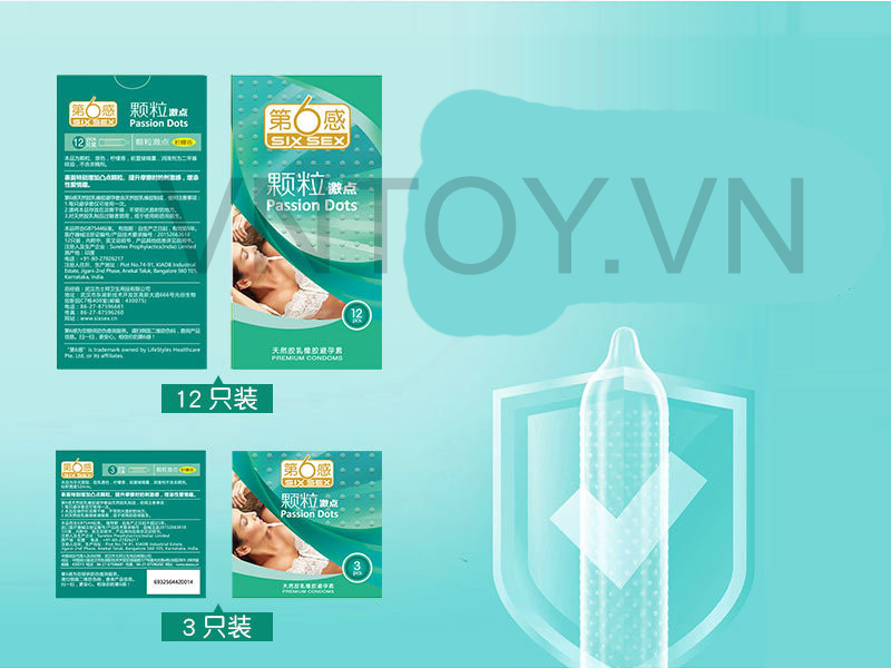 Bao cao su Six Sex chính hãng siêu mỏng băng hỏa gân gai