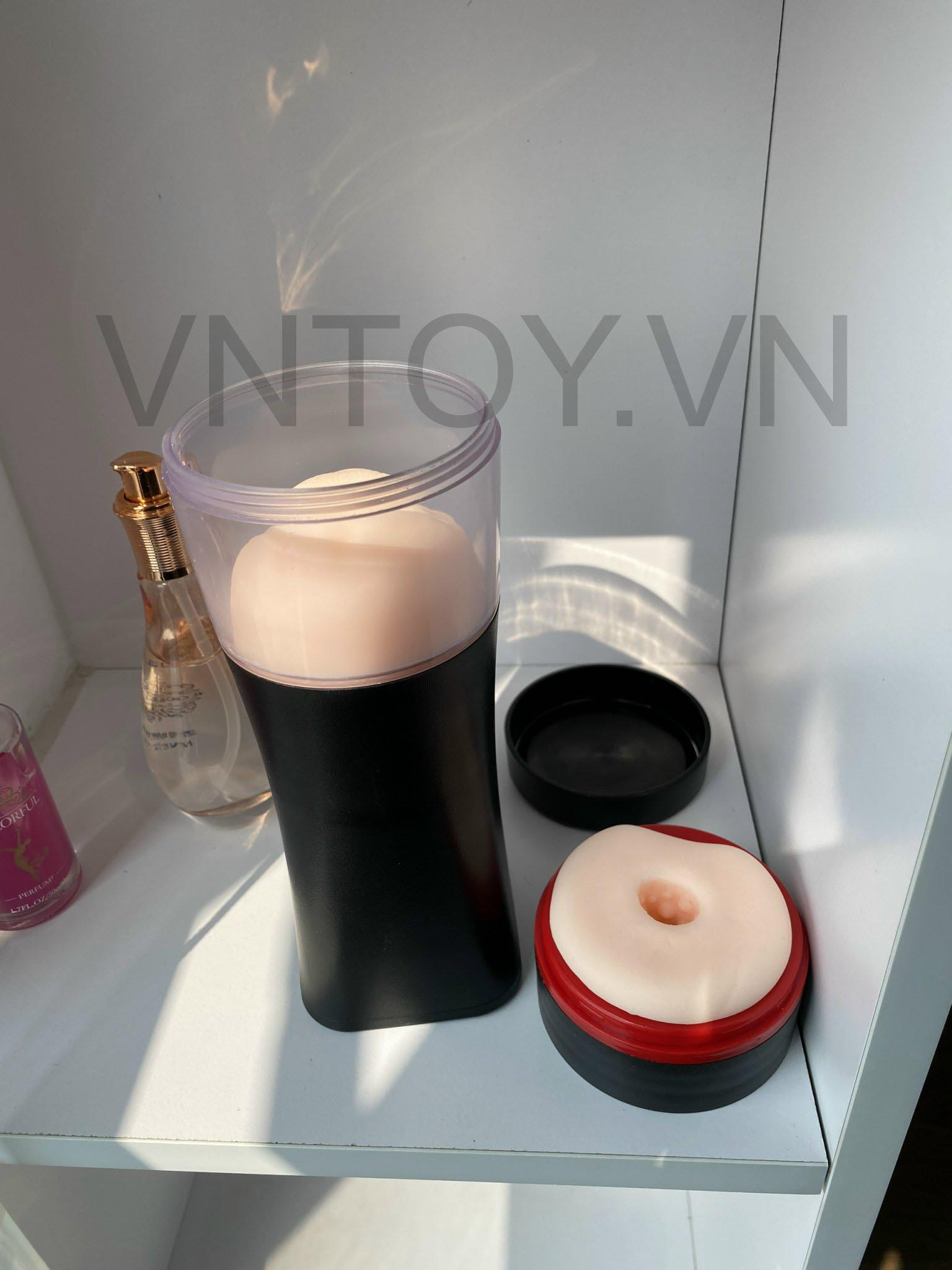 Cốc thủ dâm 2 ngăn lưỡi liếm rên la tỏa nhiệt tự động