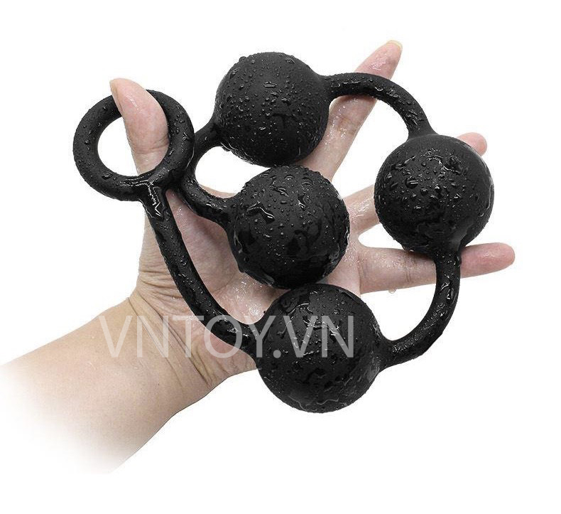 Chuỗi hạt nhét hậu môn 4 viên bi Silicon tròn đặc