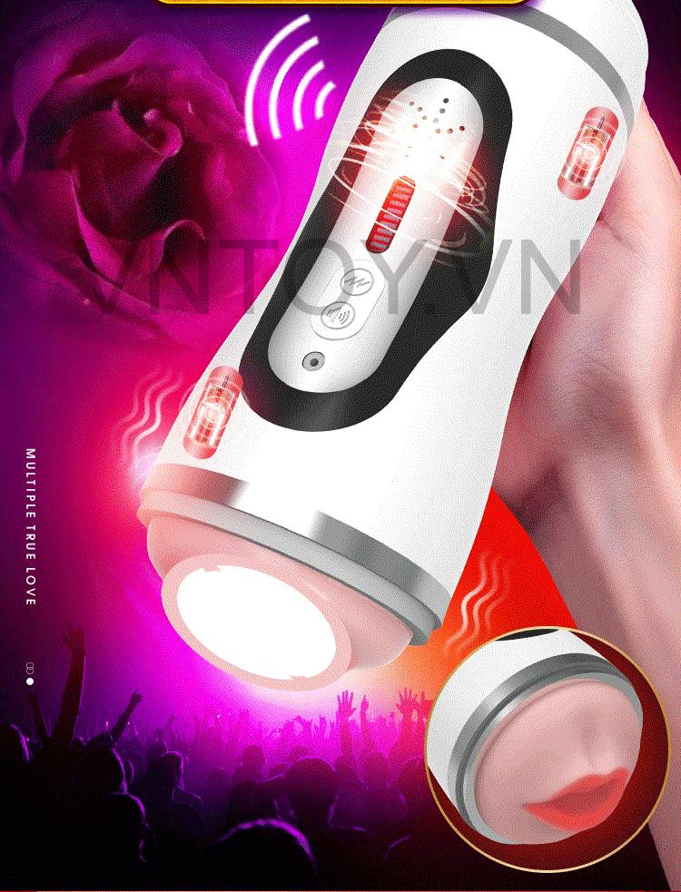 Cốc thủ dâm 2 đầu tự động rung rên la sưởi ấm hình âm đạo và môi