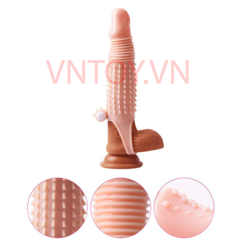 Bao cao su đôn dên gai Se Niu Niu gắn động cơ rung