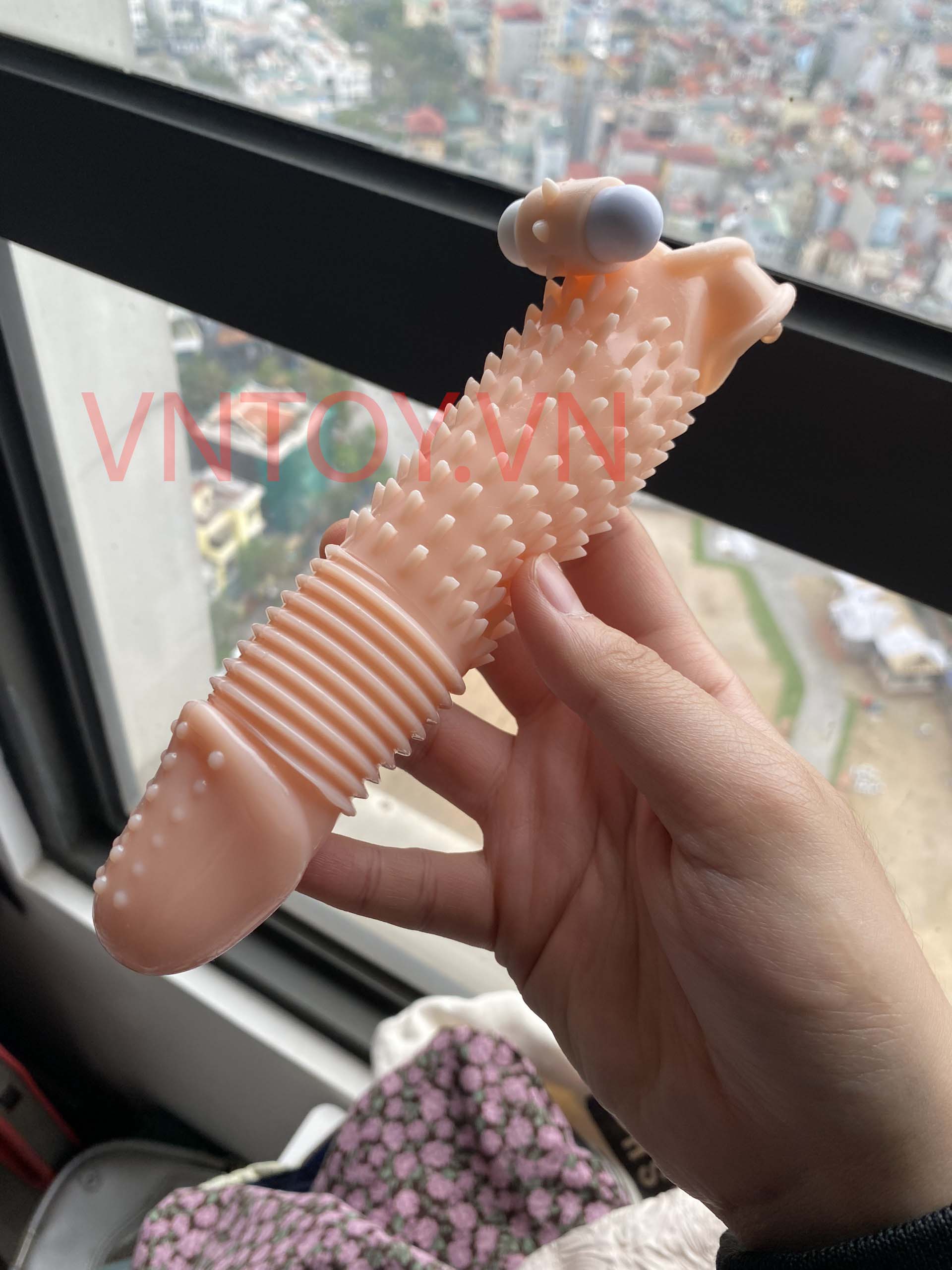 Bao cao su đôn dên gai Se Niu Niu gắn động cơ rung