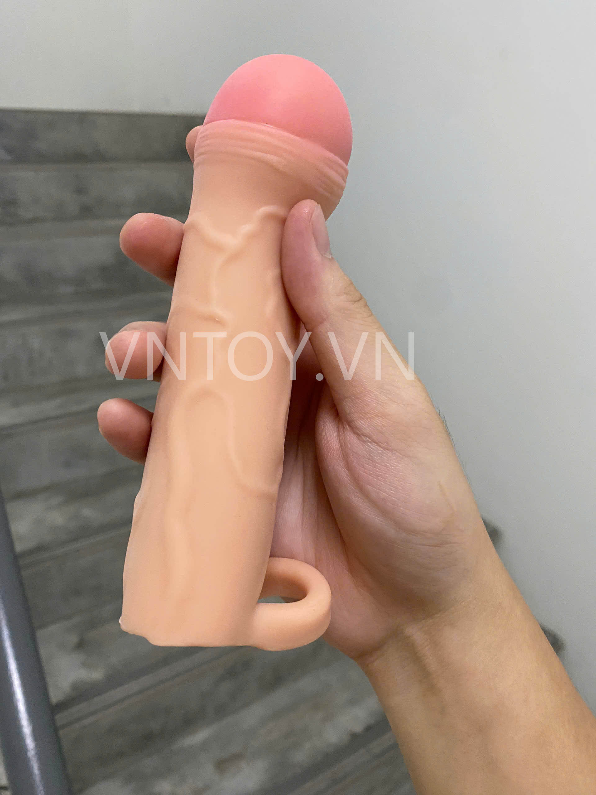 Bao cao su đôn dên Pretty Love kiểu châu Âu trắng hồng có quai đeo