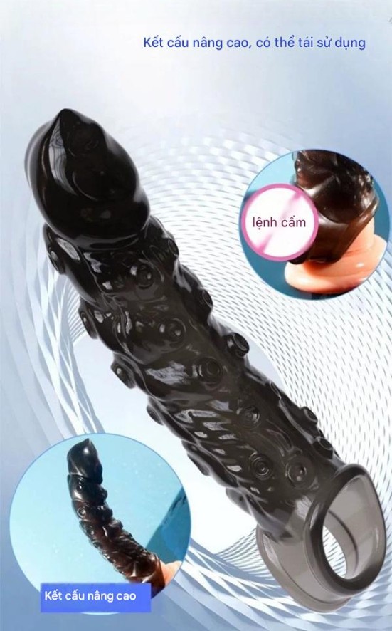 Bao Đôn Dên Octopus Wolf Fang Gai Mềm Trong Suốt Siêu Kích Thích