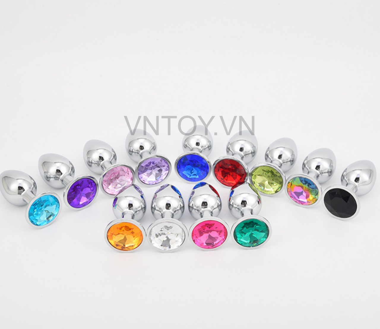 Phích cắm hậu môn Inox đính đá sang chảnh