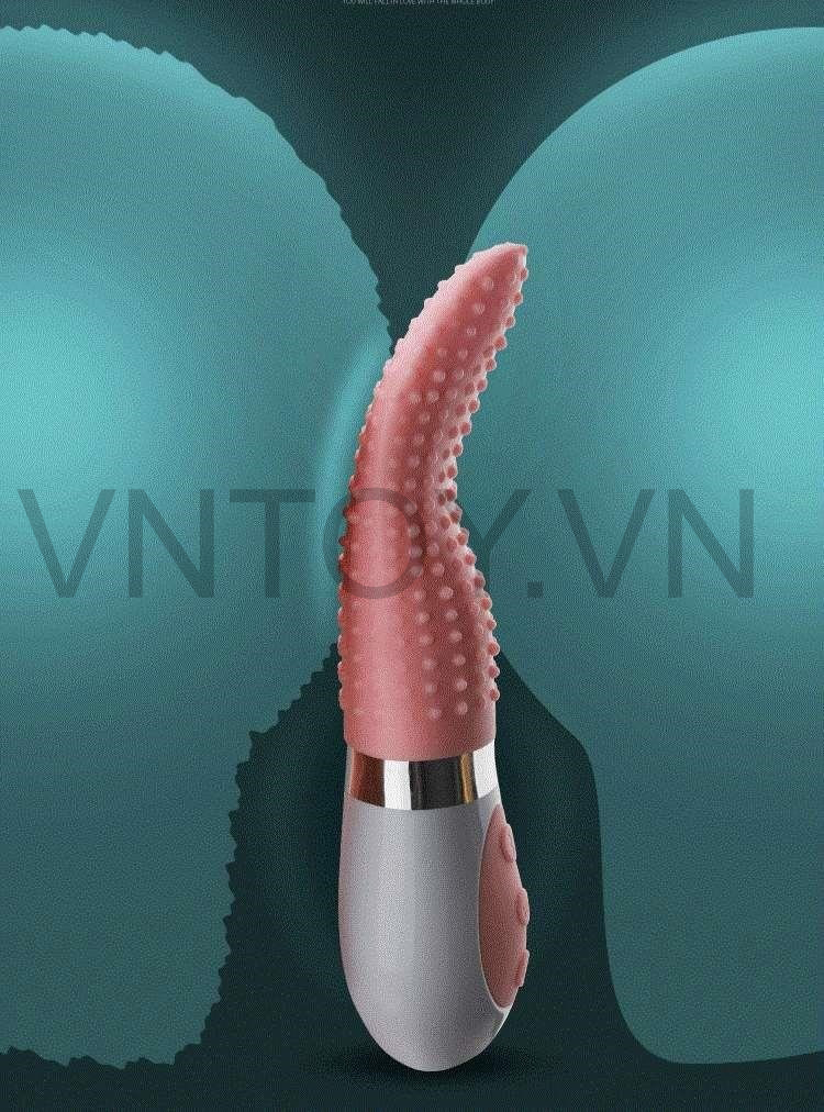 Lưỡi liếm gai kèm trứng rung 2 đầu Silicon sạc pin
