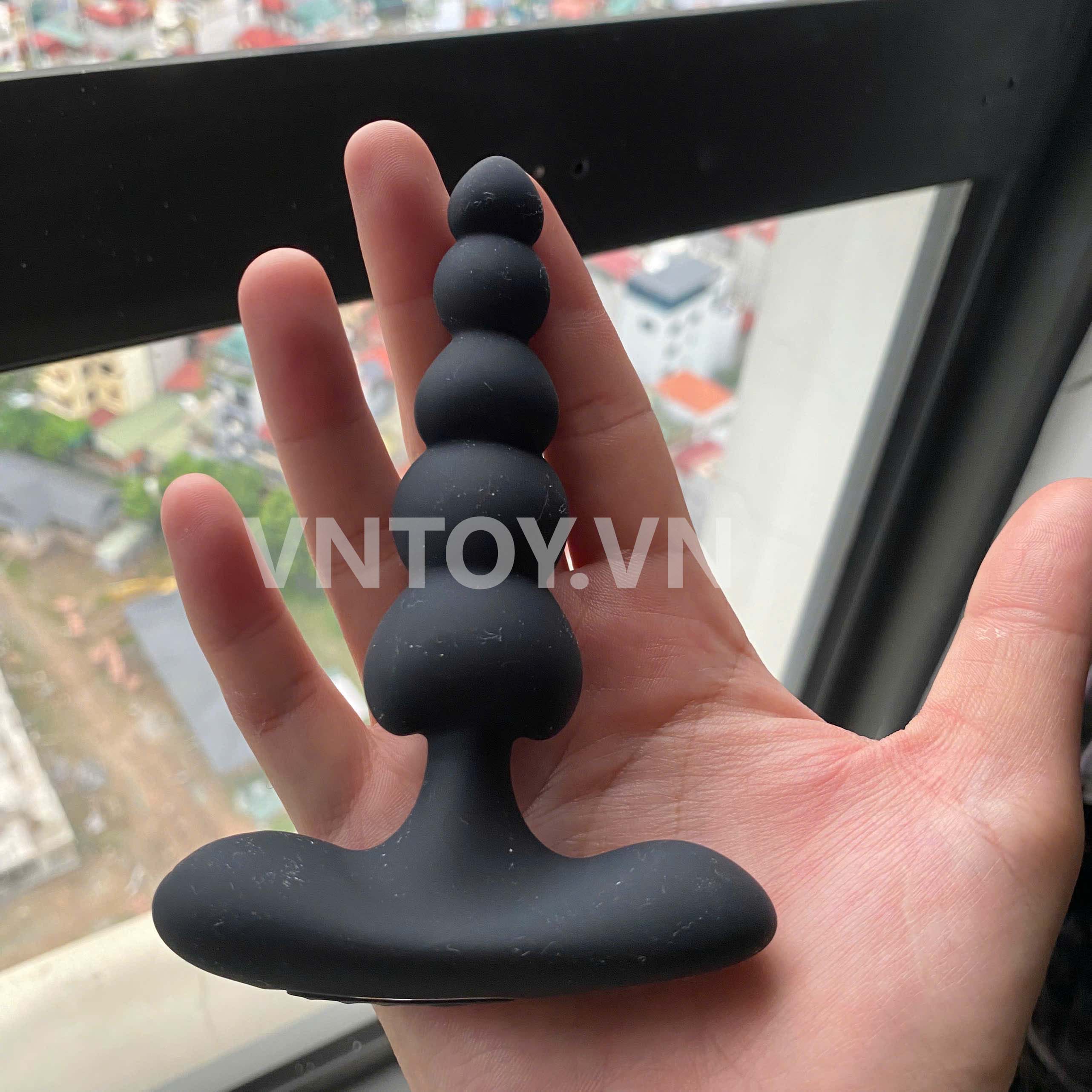 Chuỗi hạt silicone mềm rung hậu môn Pretty Love 12 tần số