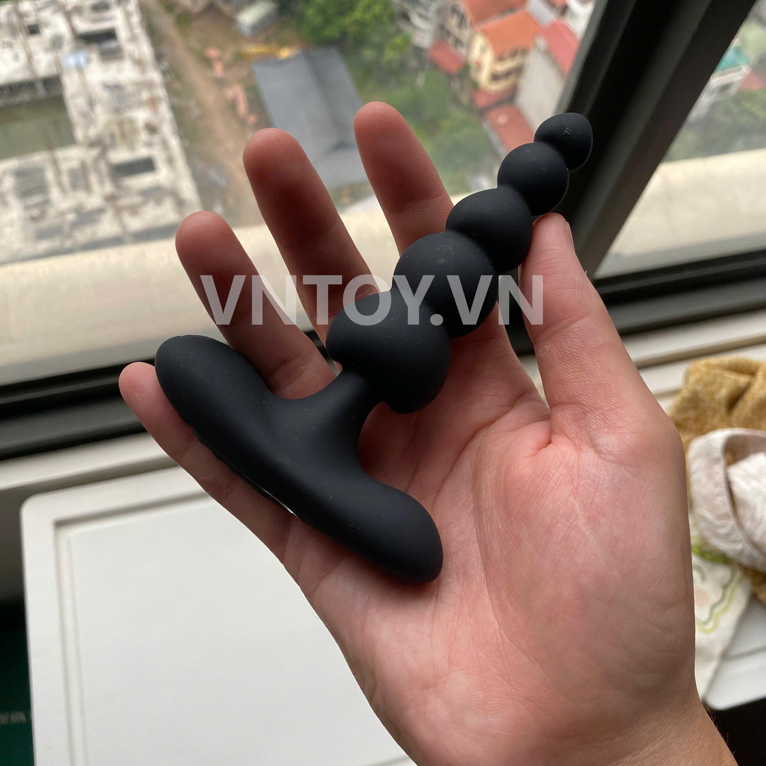 Chuỗi hạt silicone mềm rung hậu môn Pretty Love 12 tần số