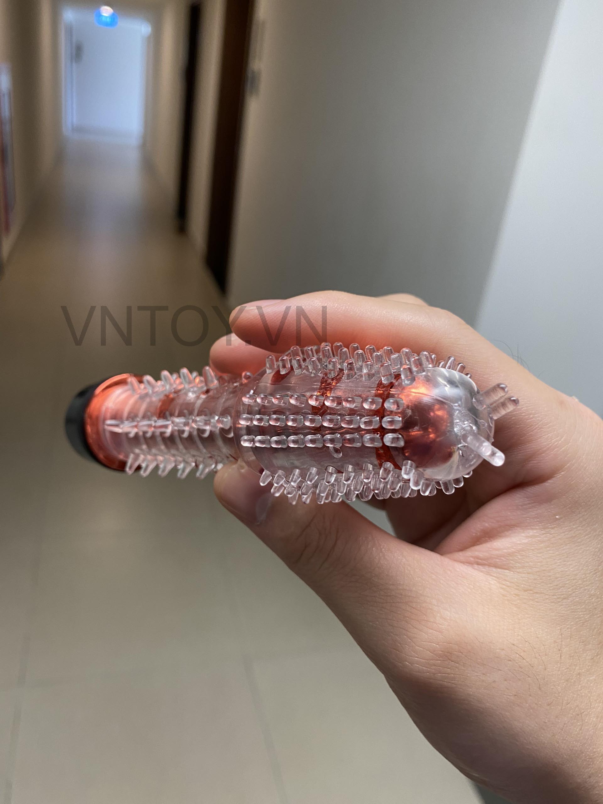 Dương vật giả có gai Silicon rung nhiều chế độ