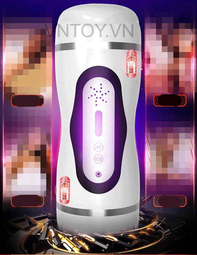 Cốc thủ dâm 2 đầu tự động rung rên la sưởi ấm hình âm đạo và môi