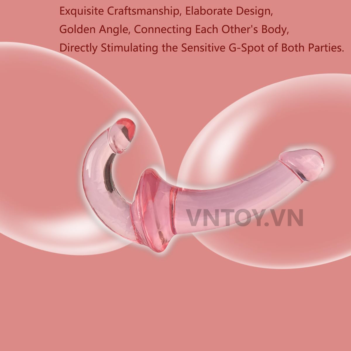 Dildo giả dương vật 2 đầu trong suốt dùng cho Les