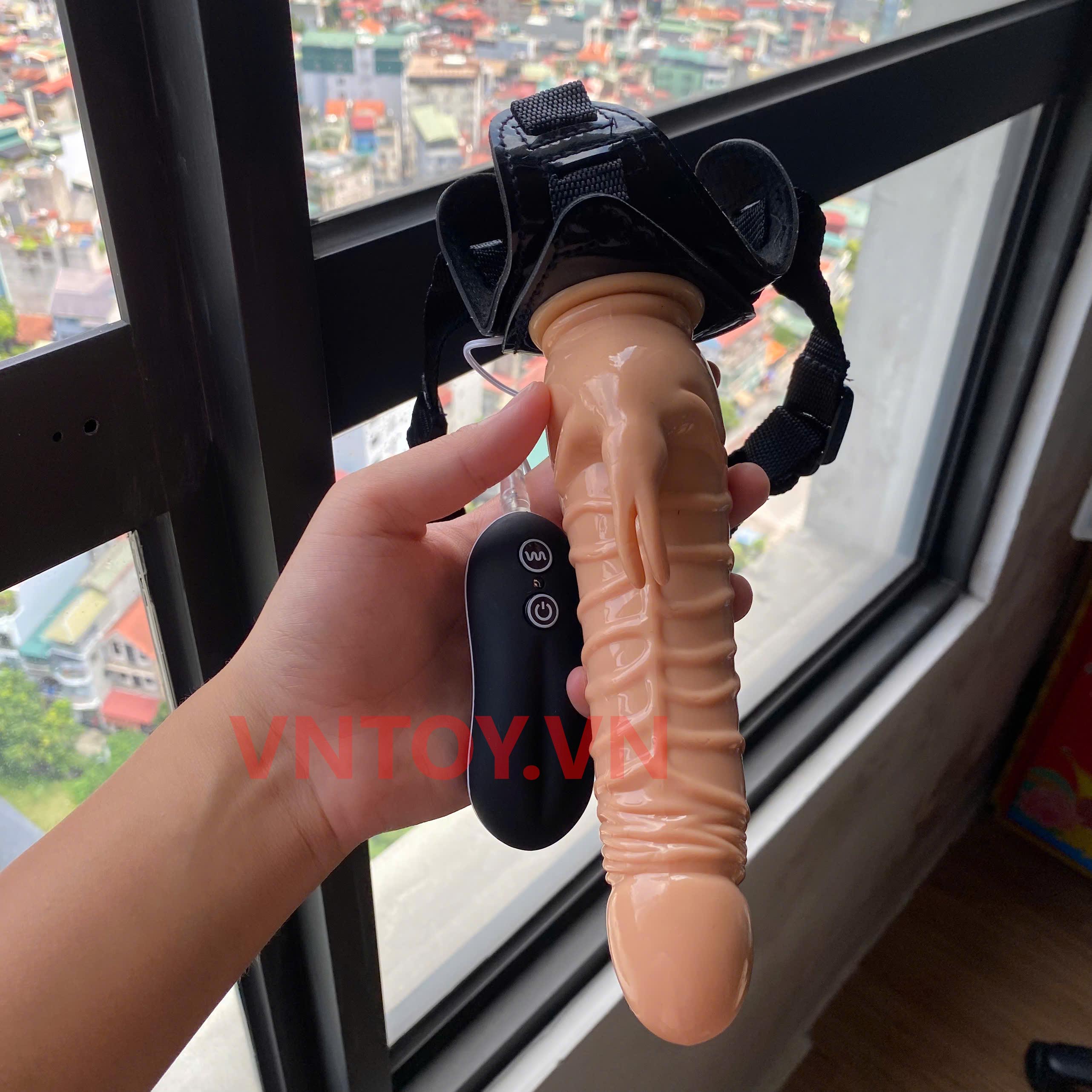 Dildo strap-on Harness-Rabbit Dong rung 10 chế độ chống nước 8.5 inch