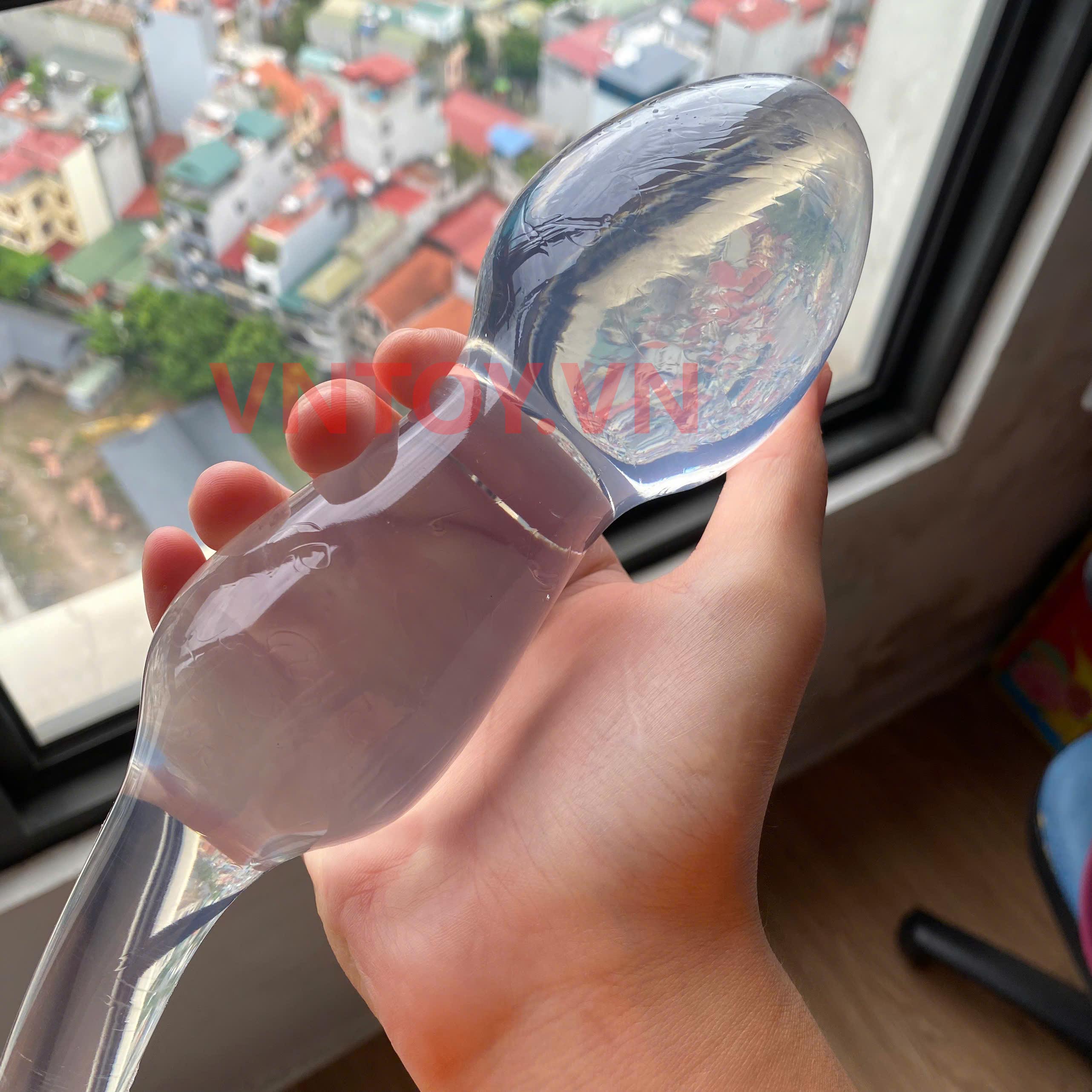 Dildo trong suốt hai đầu size lớn kích thích kép sang trọng