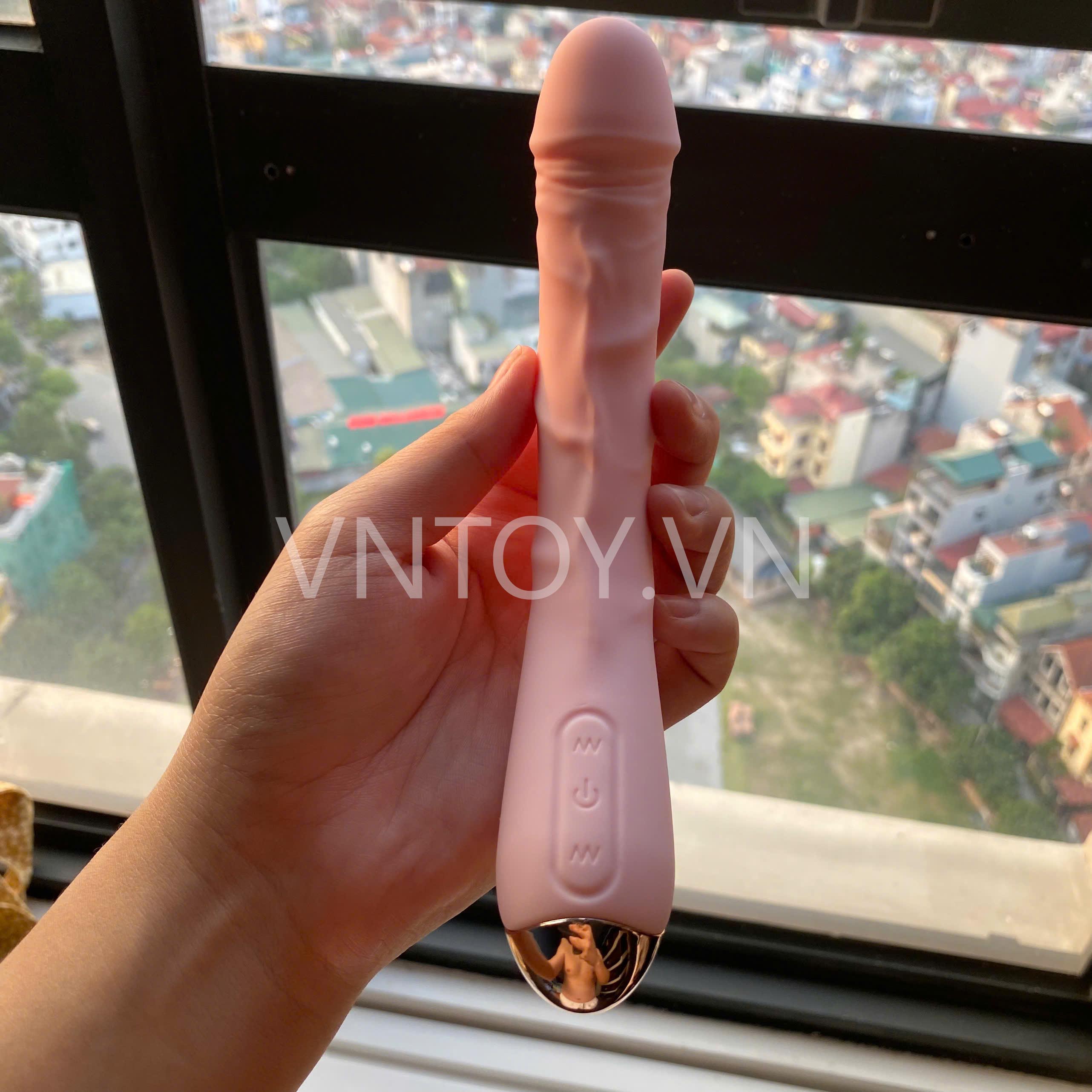 Dương vật giả dài cầm tay Silicon rung 2 đầu