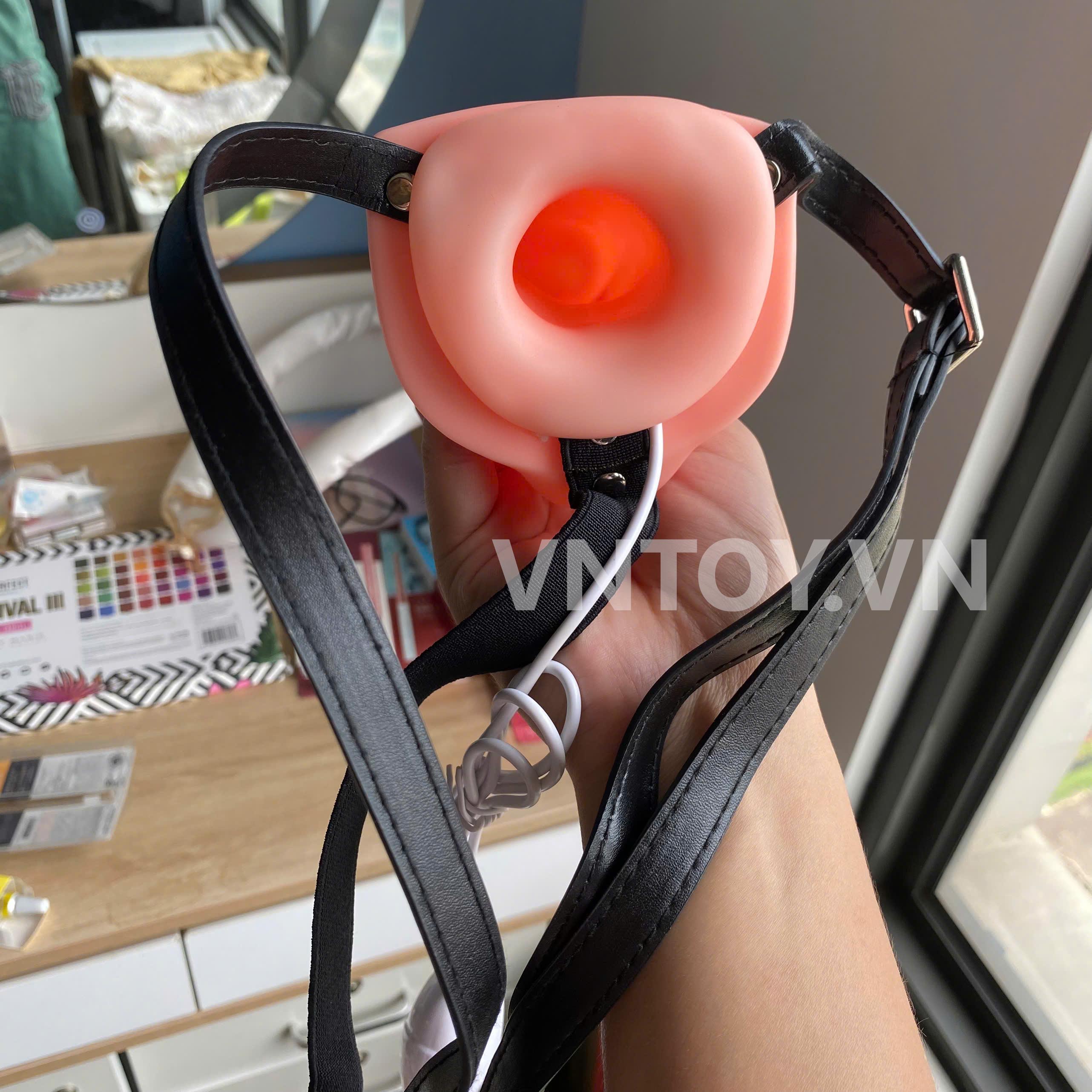 Dương vật giả đeo hông 2 đầu hollow rung 10 chế độ Lovetoy – đồ chơi tình dục cặp đôi