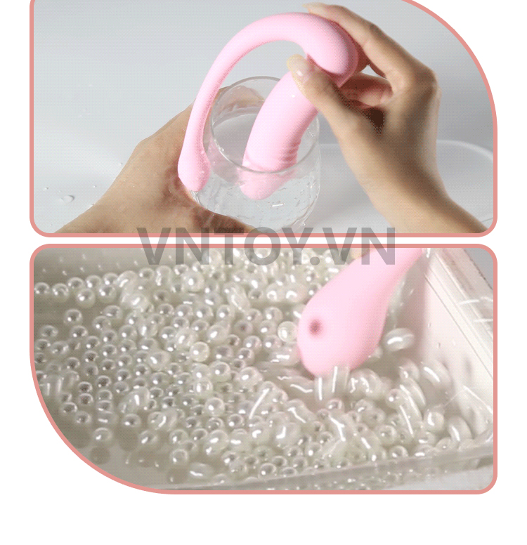 Dương vật giả điều khiển từ xa rung 2 nhánh thủ dâm nữ